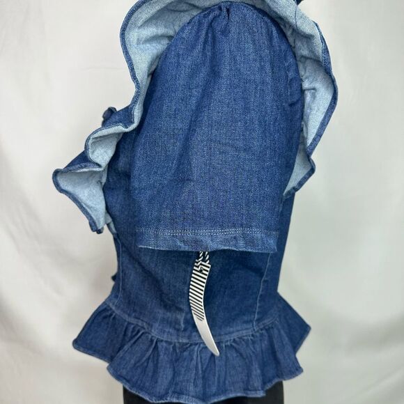 Story On Ruffled Denim CropTop Size L NWT - Picture 6 of 15